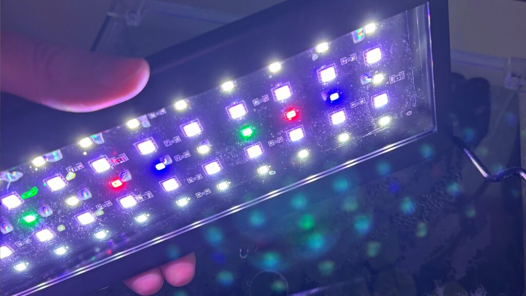 Image of an LED aquarium light for growing plants
